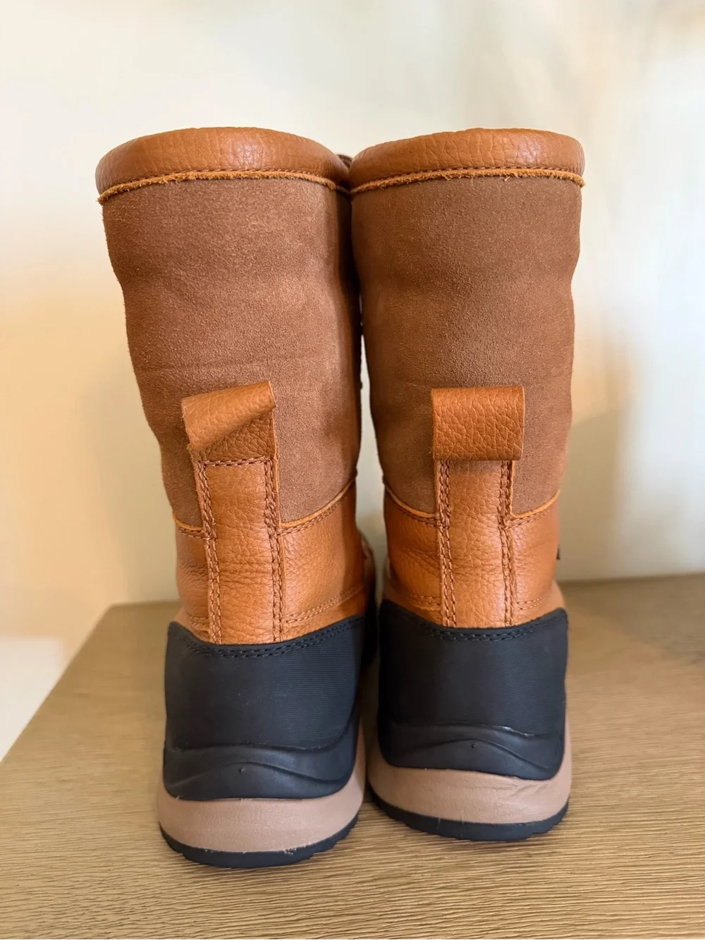 UGG Women's Tan and Black Waterproof Lace-Up Winter Boots